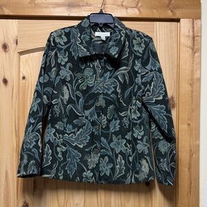 Appleseed's Floral Leaf Pattern Tapestry Blazer 14 Like New!